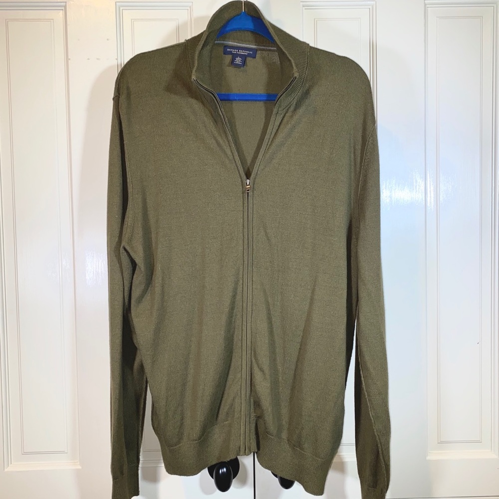 Banana Republic Zip-Up Cashmere Silk Sweater